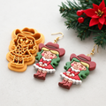 Christmas Cowboy Girl Polymer Clay Cutter | Festive Western Earring Tool