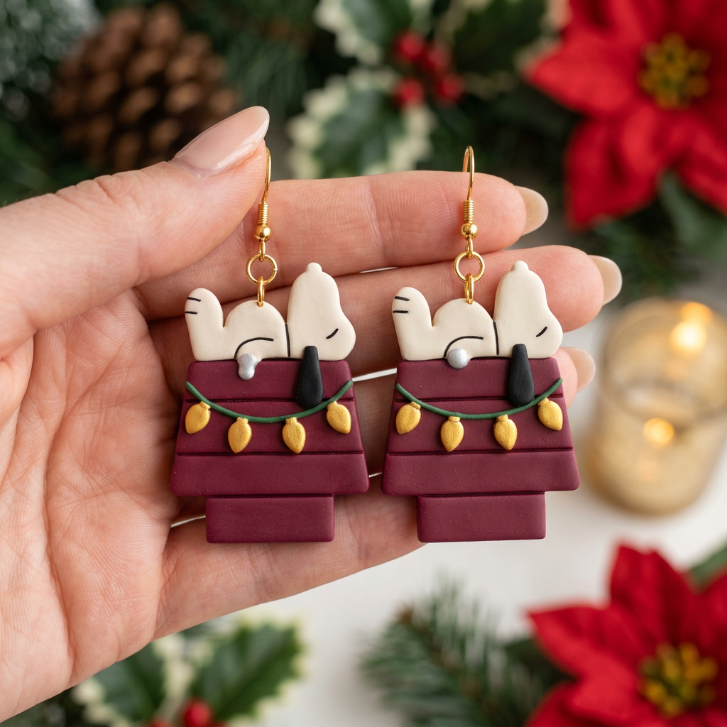 Christmas Dog Polymer Clay Cutter Set | Festive Dog Earring Tool