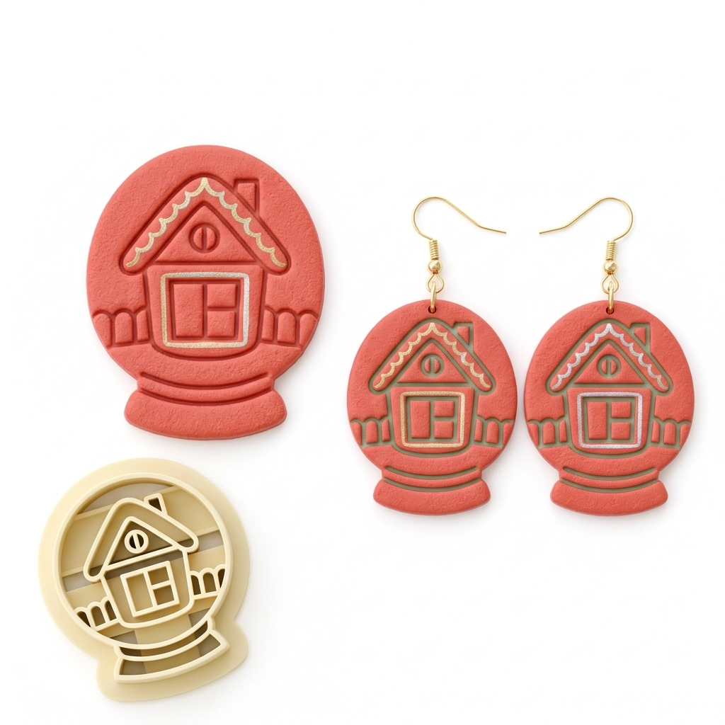 Christmas Globe Polymer Clay Cutter | Festive Earring Tool