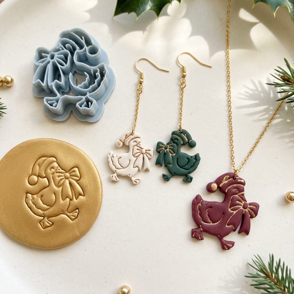 Christmas Goose Thief Polymer Clay Cutter | Funny Festive Earring Tool