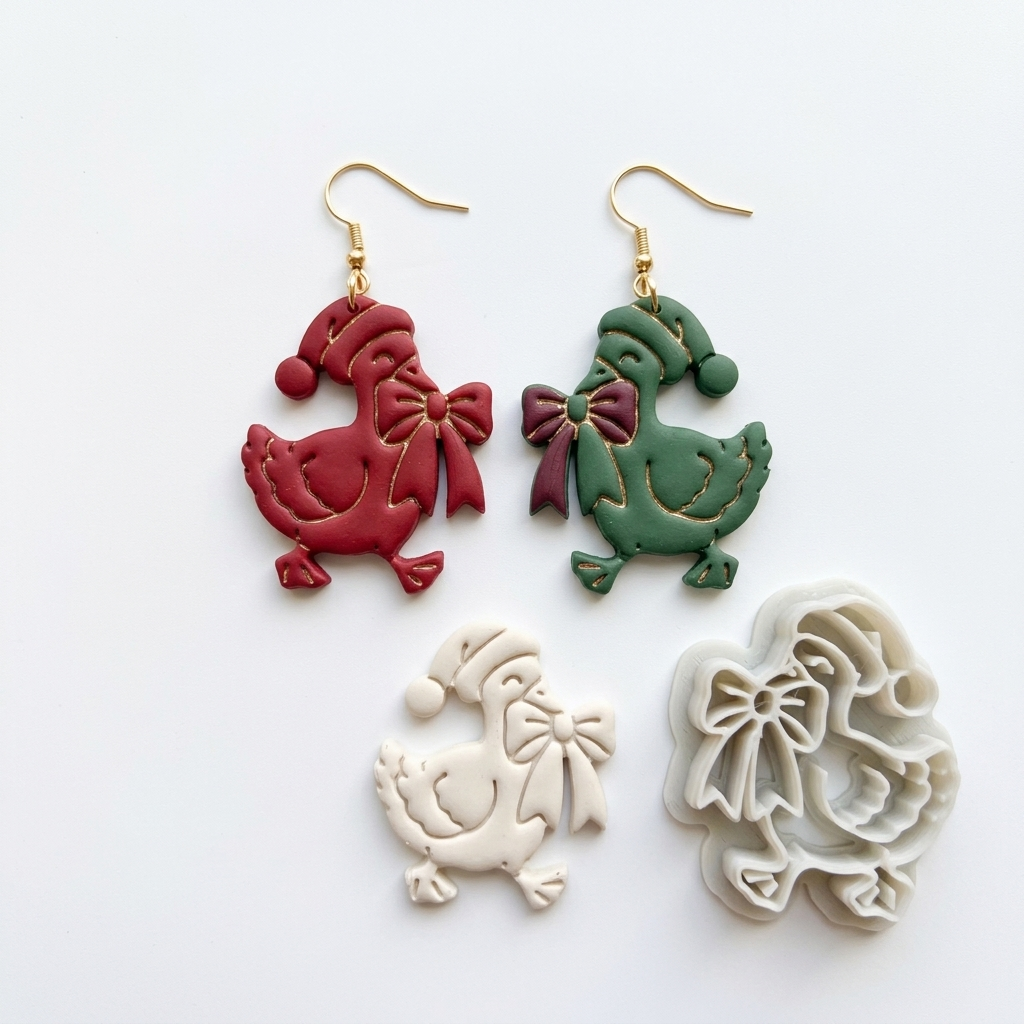 Christmas Goose Thief Polymer Clay Cutter | Funny Festive Earring Tool