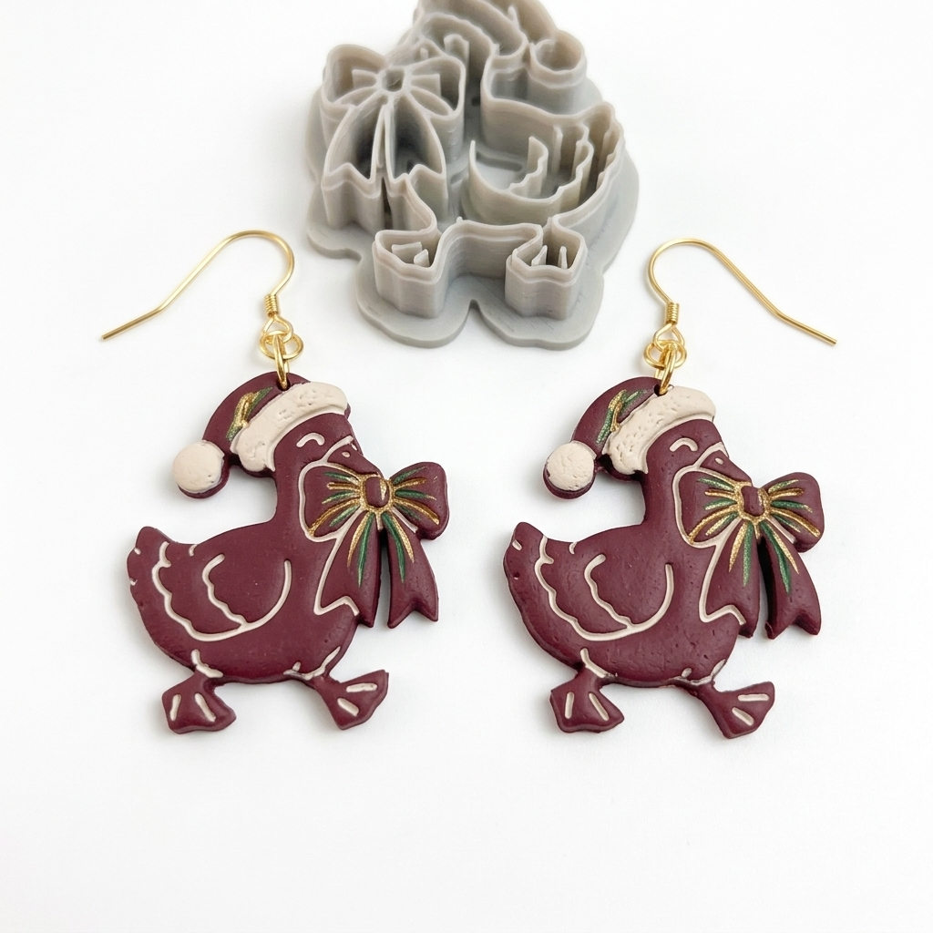 Christmas Goose Thief Polymer Clay Cutter | Funny Festive Earring Tool