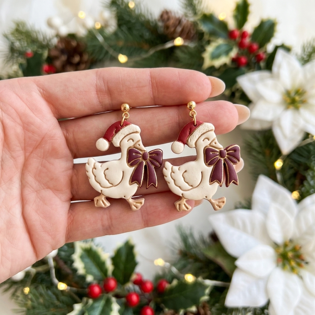 Christmas Goose Thief Polymer Clay Cutter | Funny Festive Earring Tool
