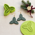 Christmas Holly Leaf Polymer Clay Cutter | Festive Botanical Earring Tool