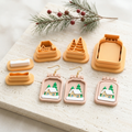 Christmas Jar with House Polymer Clay Cutter Set | Festive Earring Tool