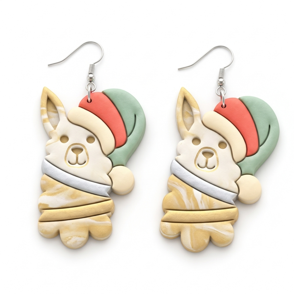 Christmas Llama Polymer Clay Cutter | Festive Earring Tool