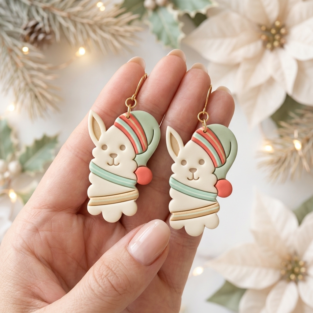 Christmas Llama Polymer Clay Cutter | Festive Earring Tool