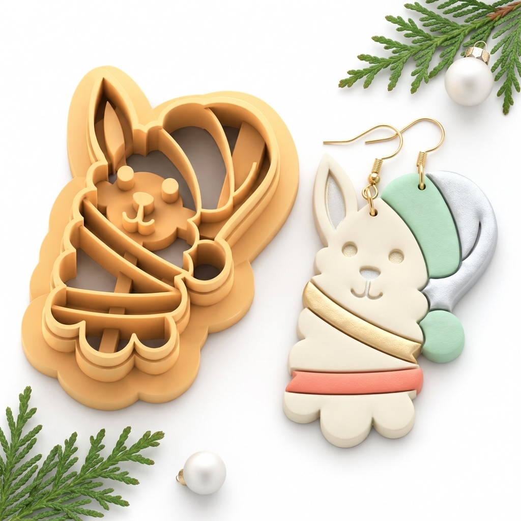 Christmas Llama Polymer Clay Cutter | Festive Earring Tool