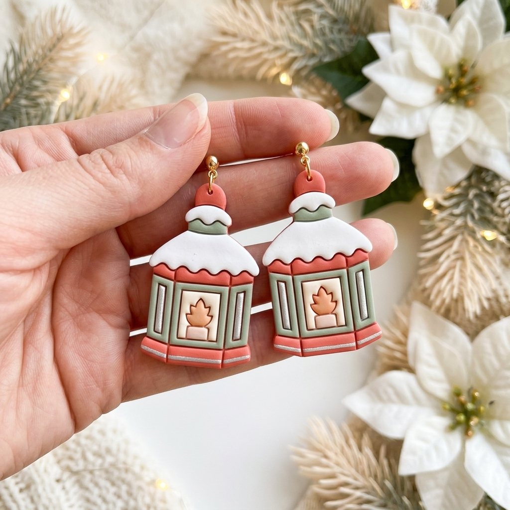 Christmas Lantern Polymer Clay Cutter | Festive Earring Tool