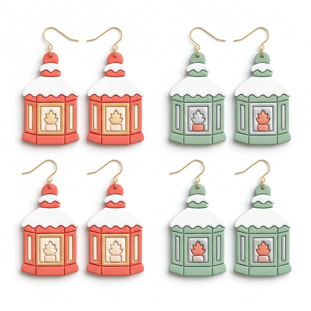 Christmas Lantern Polymer Clay Cutter | Festive Earring Tool