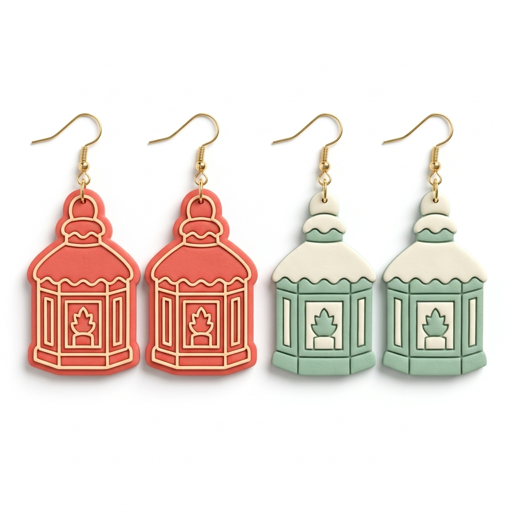 Christmas Lantern Polymer Clay Cutter | Festive Earring Tool