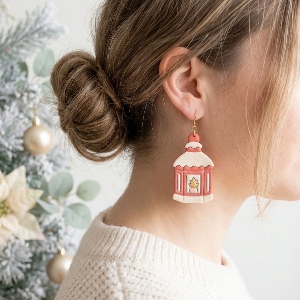 Christmas Lantern Polymer Clay Cutter | Festive Earring Tool