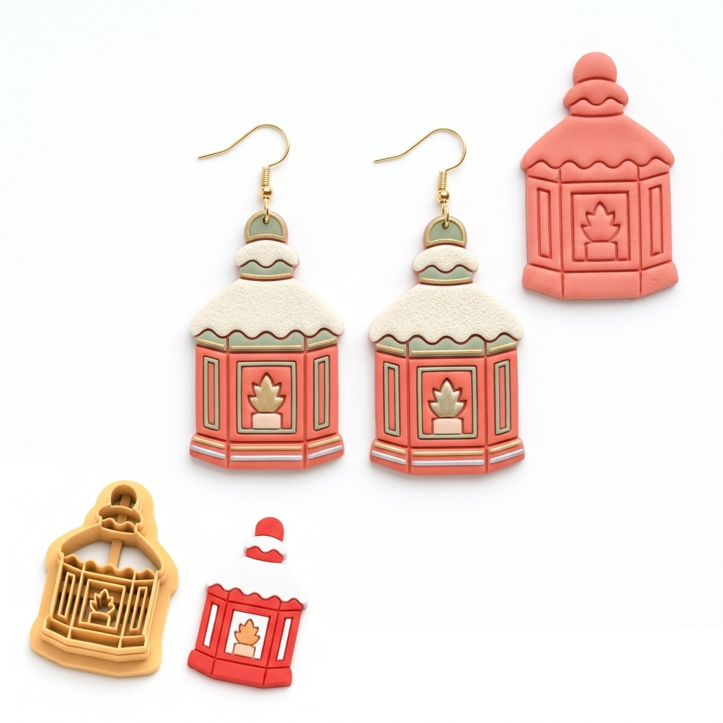 Christmas Lantern Polymer Clay Cutter | Festive Earring Tool