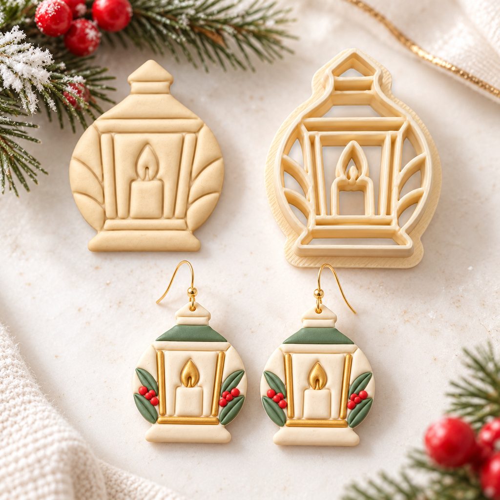 Christmas Lantern no.2 Polymer Clay Cutter | Festive Earring Tool