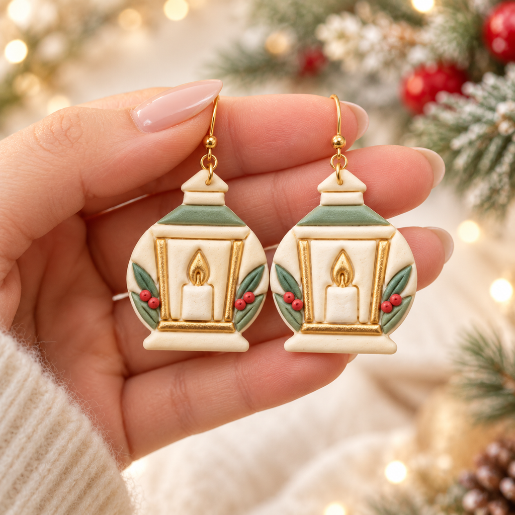 Christmas Lantern no.2 Polymer Clay Cutter | Festive Earring Tool