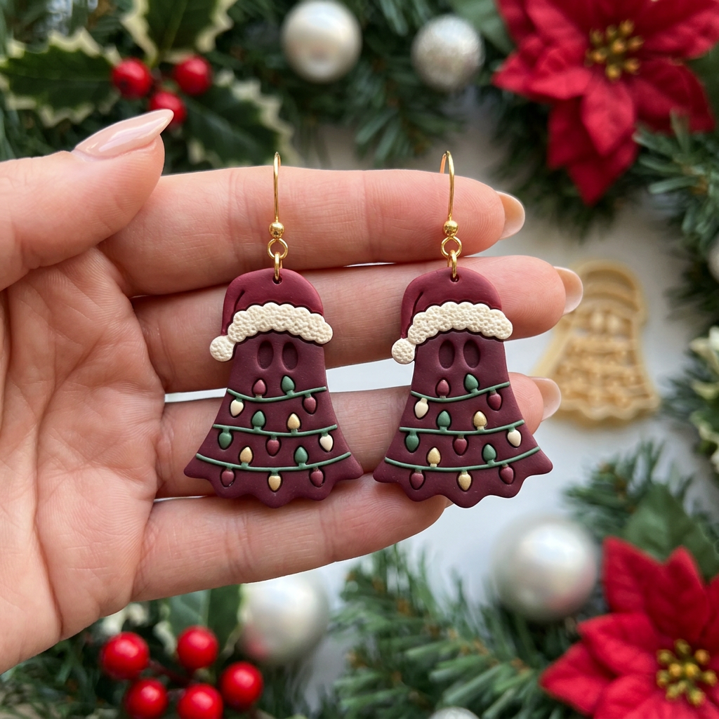 Christmas Light Ghost Polymer Clay Cutter | Cute Festive Earring Tool