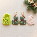 Christmas Lights Cat with Santa Hat Polymer Clay Cutter | Festive Tool