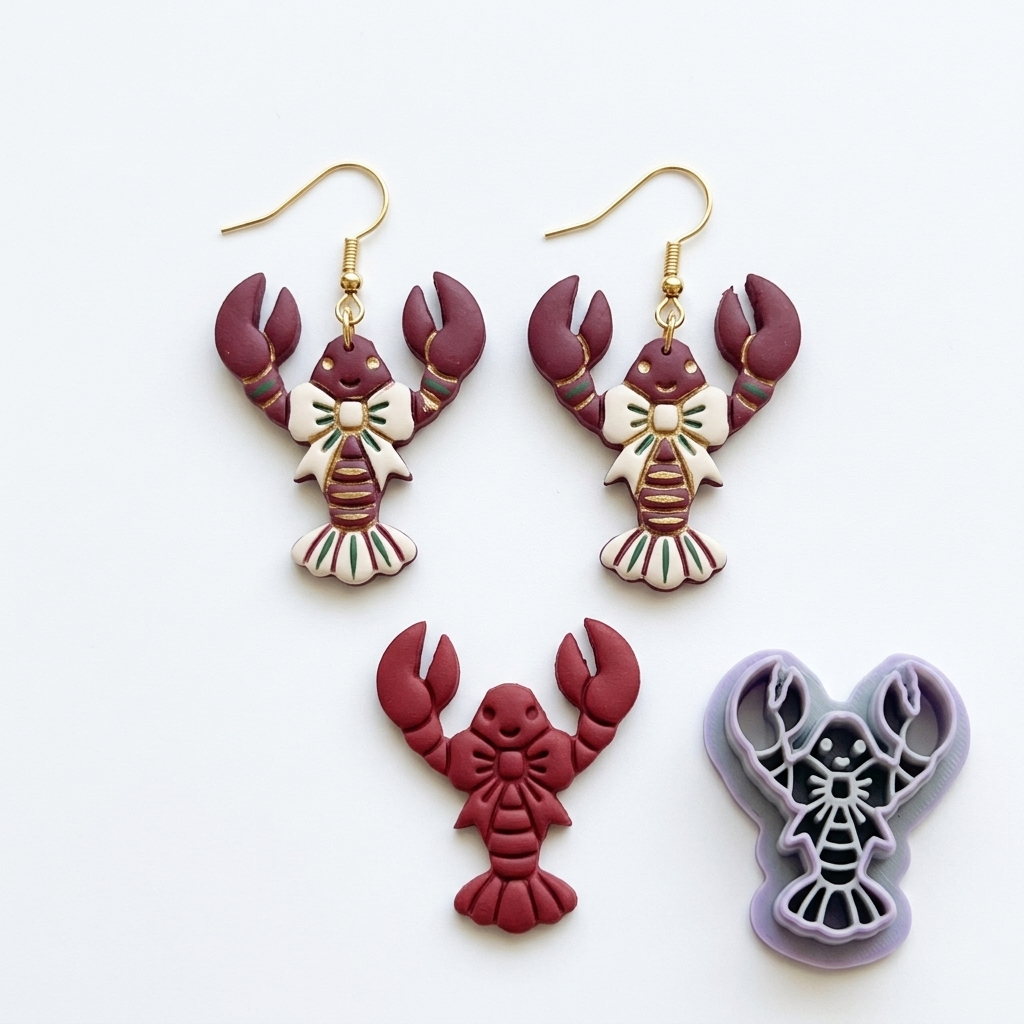 Christmas Lobster Polymer Clay Cutter | Funny Festive Earring Tool