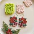 Christmas Ornaments with Bow and Holly Polymer Clay Cutter | Festive Tool