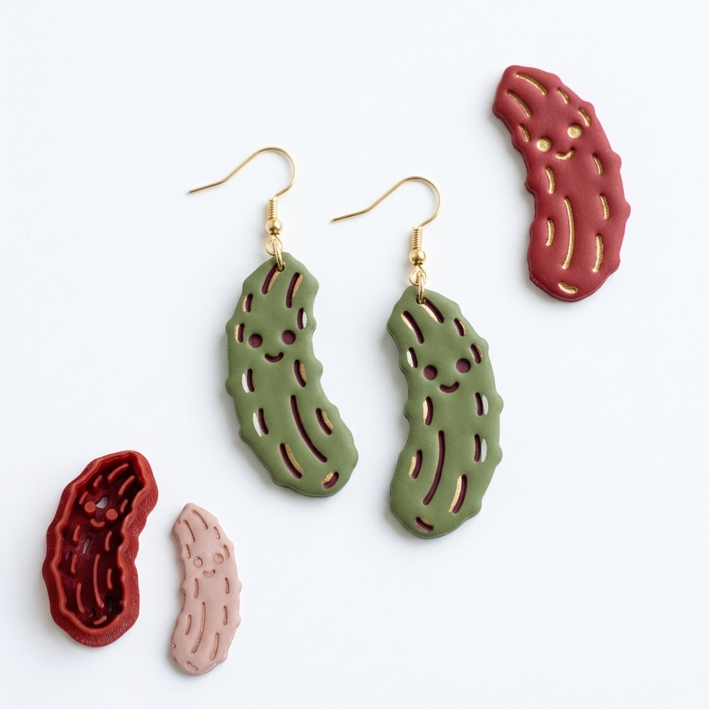 Christmas Pickle Polymer Clay Cutter | Festive Quirky Earring Tool