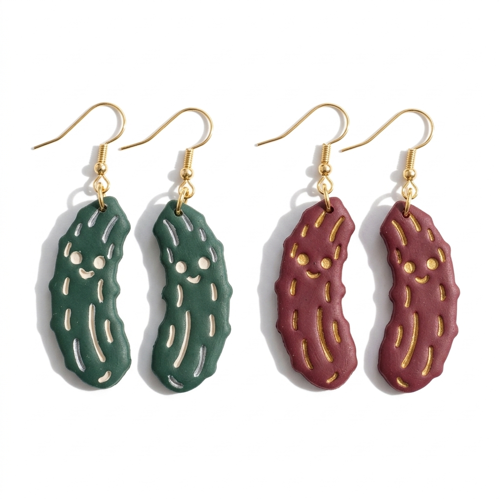 Christmas Pickle Polymer Clay Cutter | Festive Quirky Earring Tool