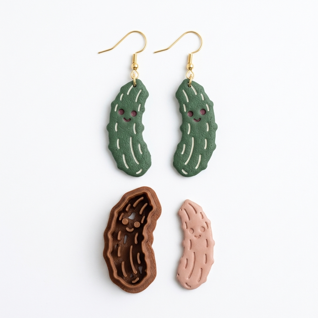 Christmas Pickle Polymer Clay Cutter | Festive Quirky Earring Tool