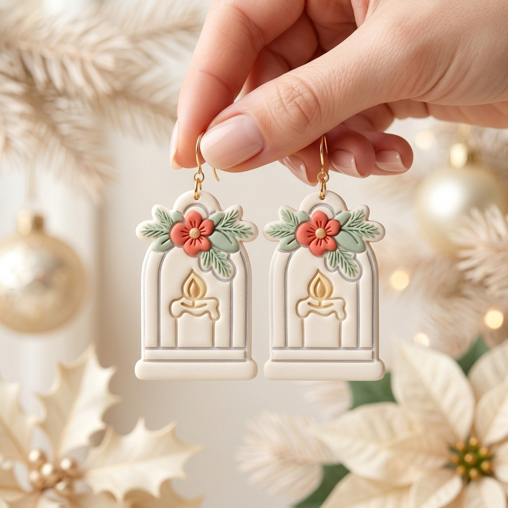 Christmas Scene 1 Polymer Clay Cutter | Festive Earring Tool