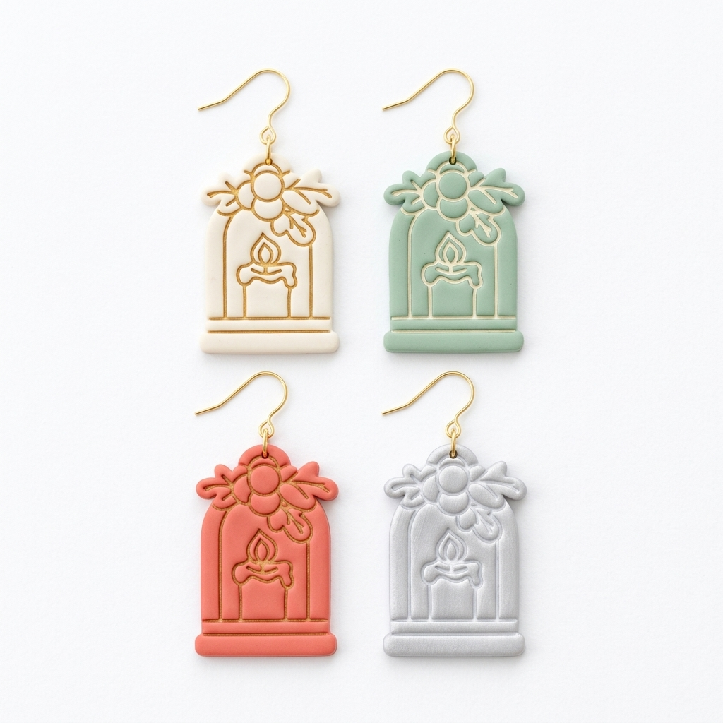 Christmas Scene 1 Polymer Clay Cutter | Festive Earring Tool
