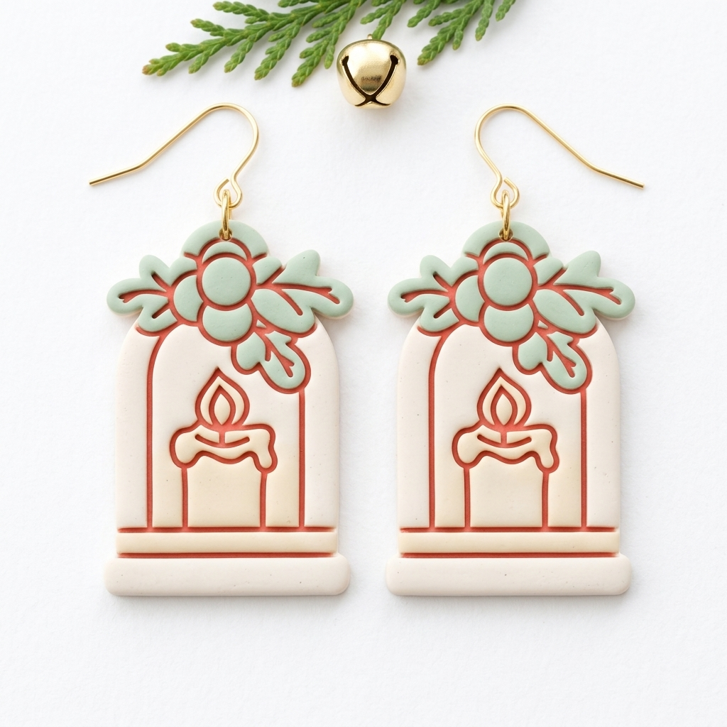 Christmas Scene 1 Polymer Clay Cutter | Festive Earring Tool