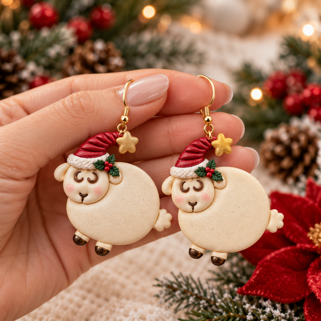 Christmas Sheep Polymer Clay Cutter | Festive Earring Tool