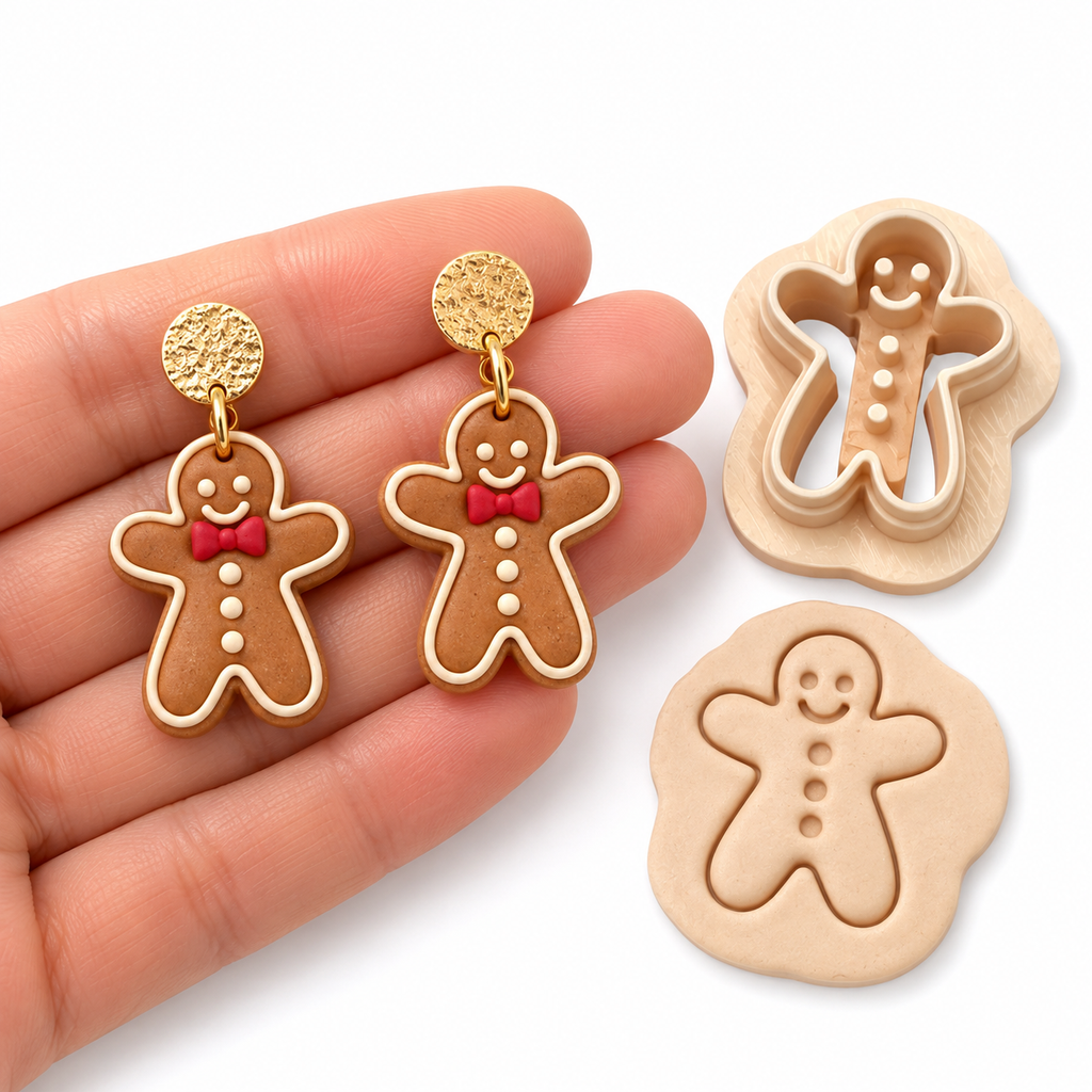 Christmas Stud Set of 15 Polymer Clay Cutters | Mini Earring Tool | 15mm