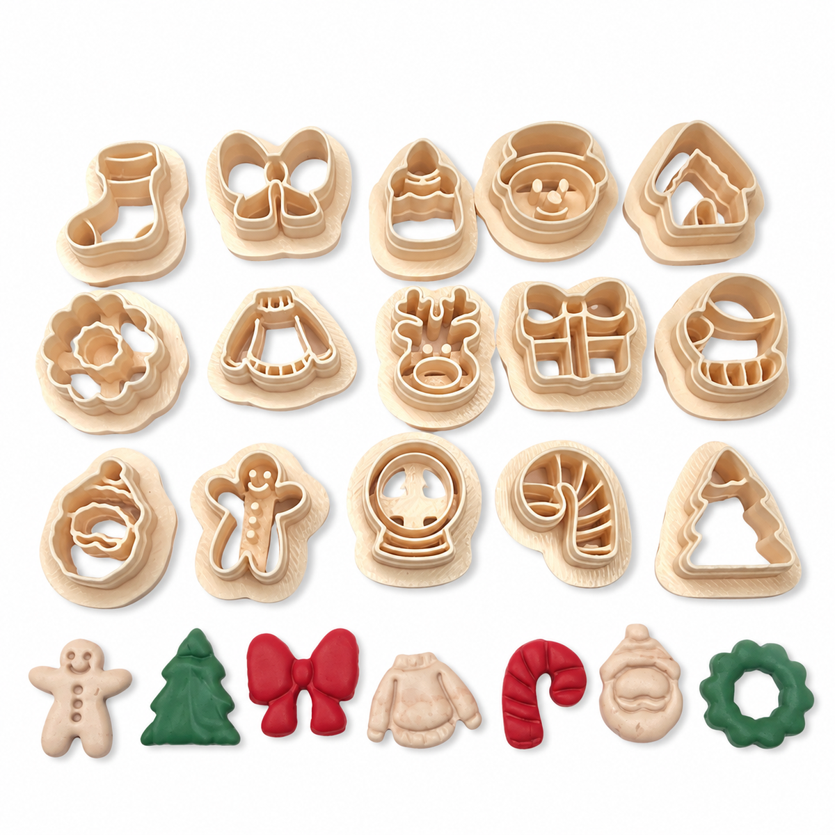 Christmas Stud Set of 15 Polymer Clay Cutters | Mini Earring Tool | 15mm