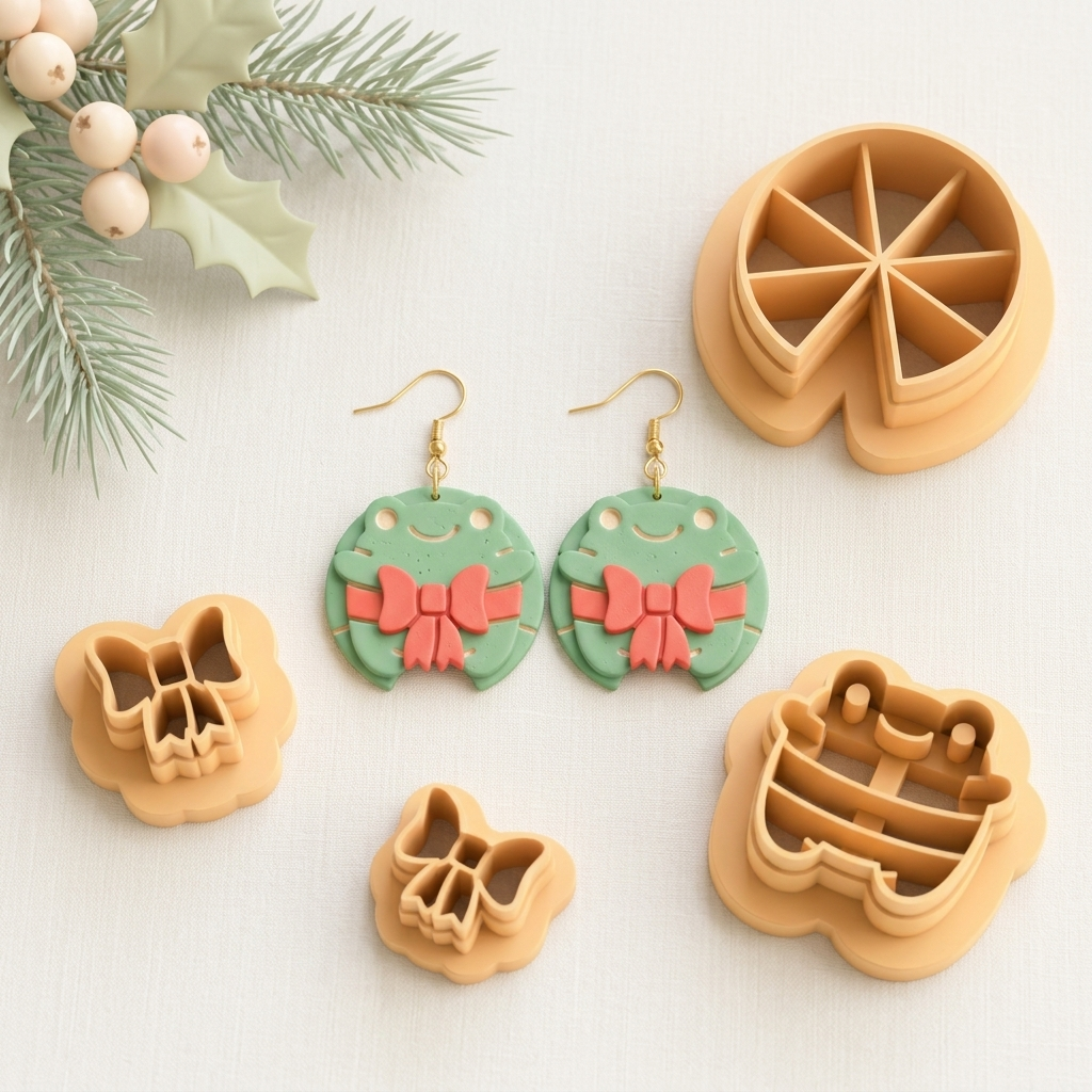 Christmas Toad Polymer Clay Cutter Set | Festive Earring Tool