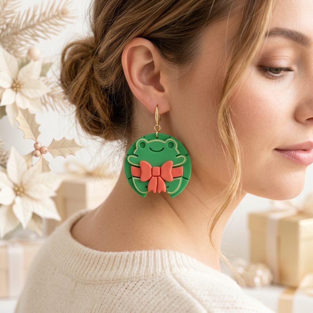 Christmas Toad Polymer Clay Cutter Set | Festive Earring Tool