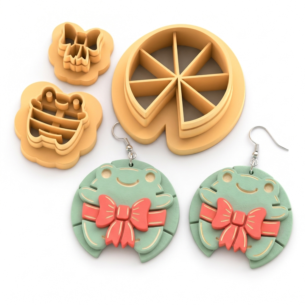 Christmas Toad Polymer Clay Cutter Set | Festive Earring Tool