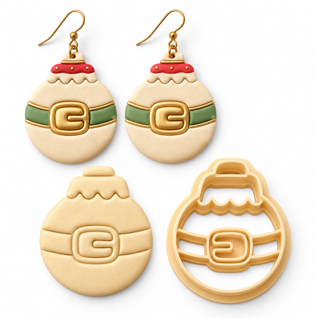 Christmas Toy Santa Belt Polymer Clay Cutter | Festive Earring Tool