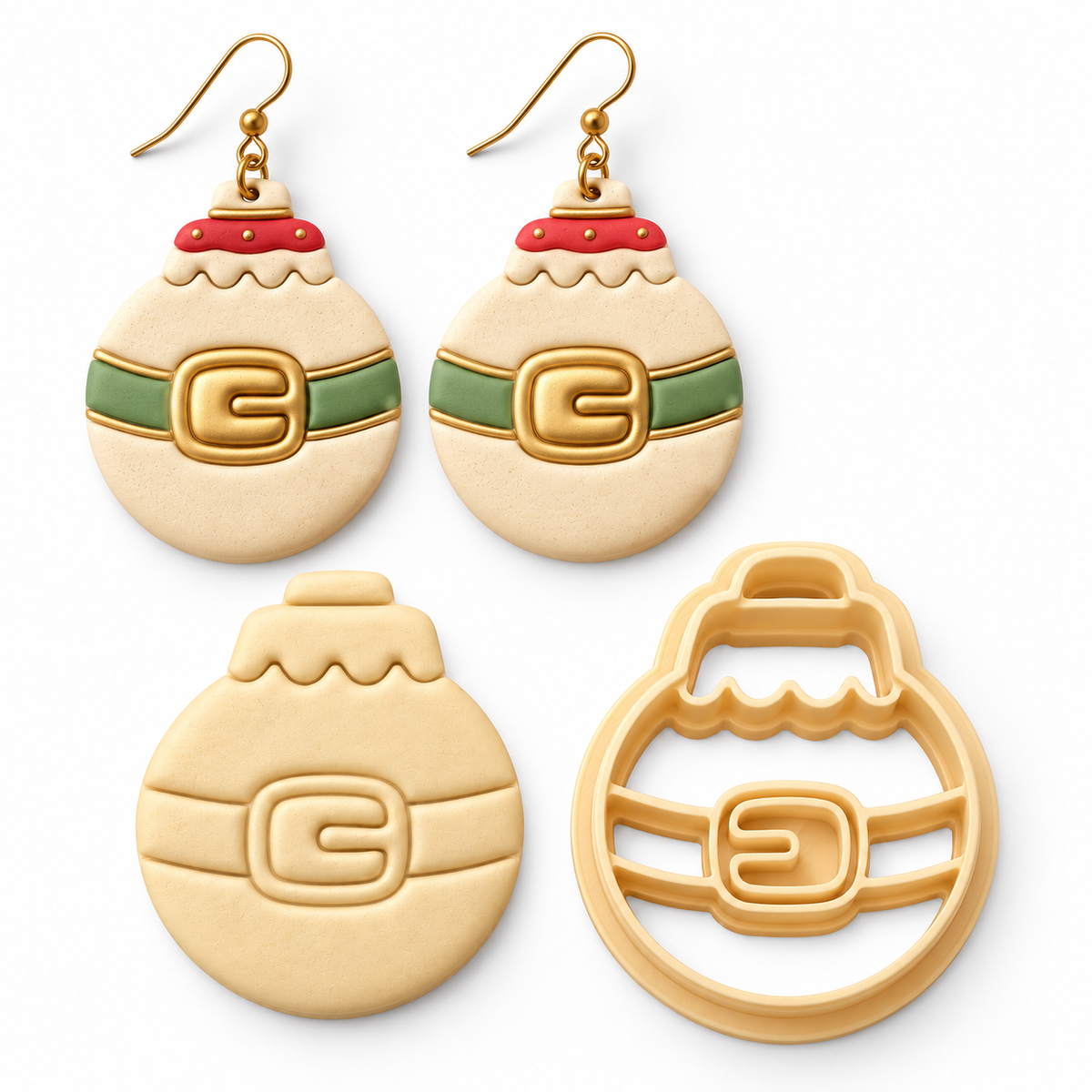 Christmas Toy Santa Belt Polymer Clay Cutter | Festive Earring Tool