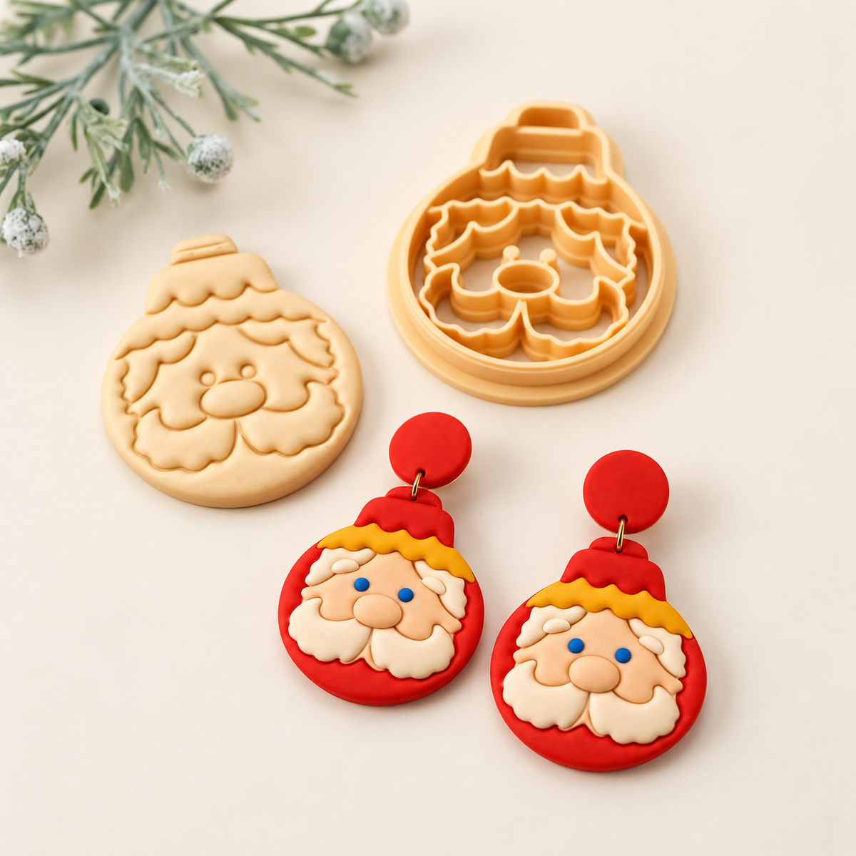 Christmas Toy Santa Polymer Clay Cutter | Festive Earring Tool