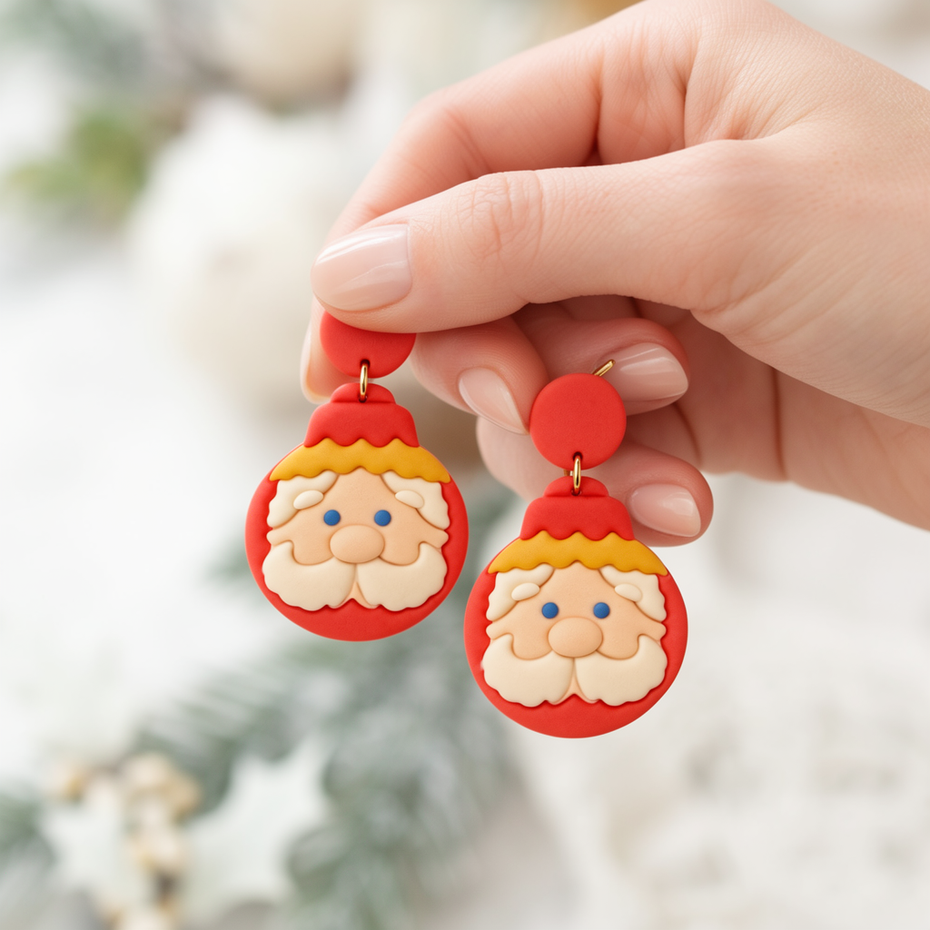 Christmas Toy Santa Polymer Clay Cutter | Festive Earring Tool