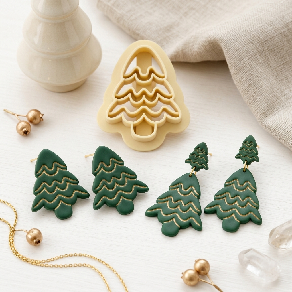 Christmas Tree 21 Polymer Clay Cutter | Festive Earring Tool