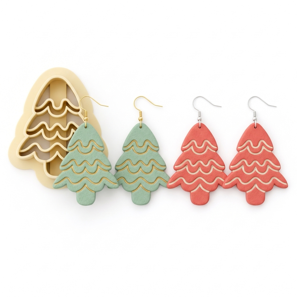 Christmas Tree 21 Polymer Clay Cutter | Festive Earring Tool
