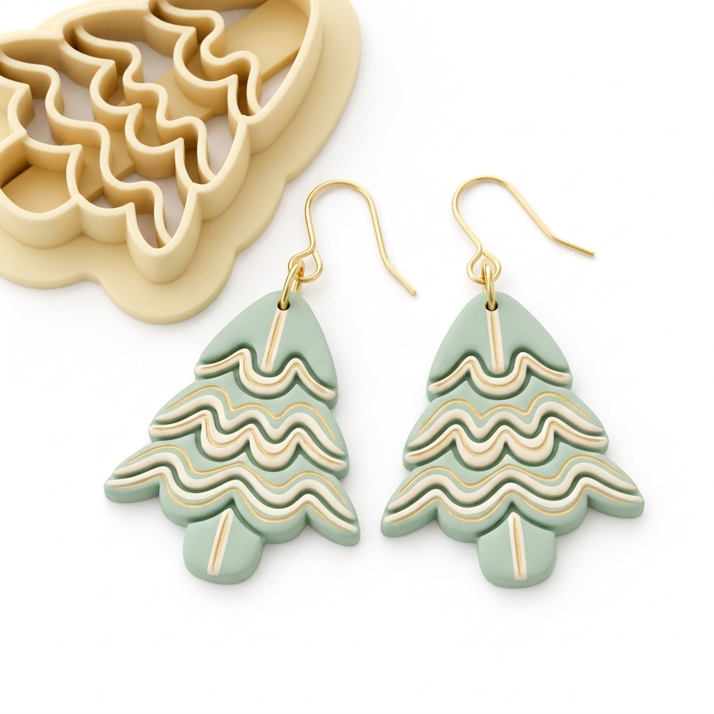 Christmas Tree 21 Polymer Clay Cutter | Festive Earring Tool