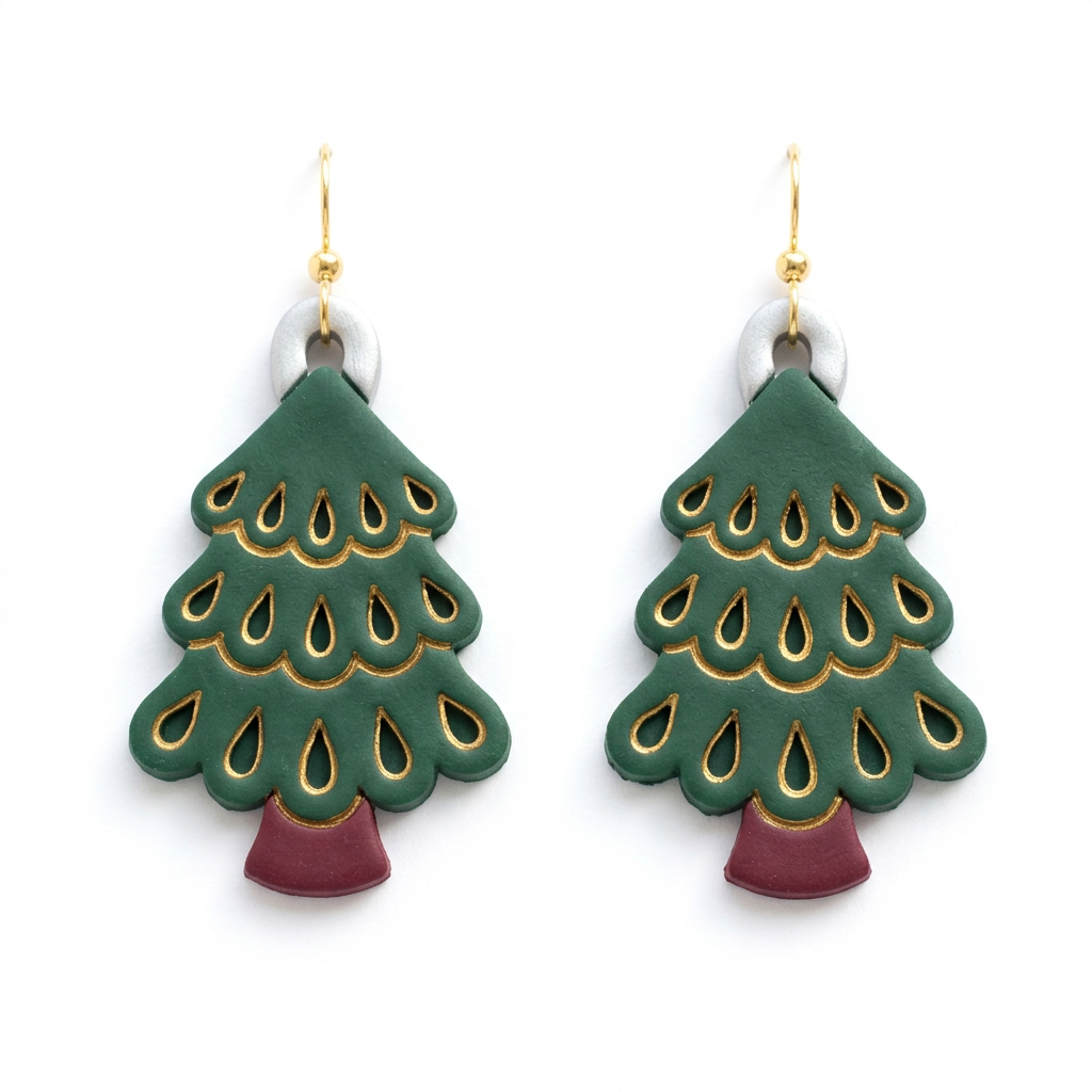Christmas Tree Charm Polymer Clay Cutter | Festive Earring Tool