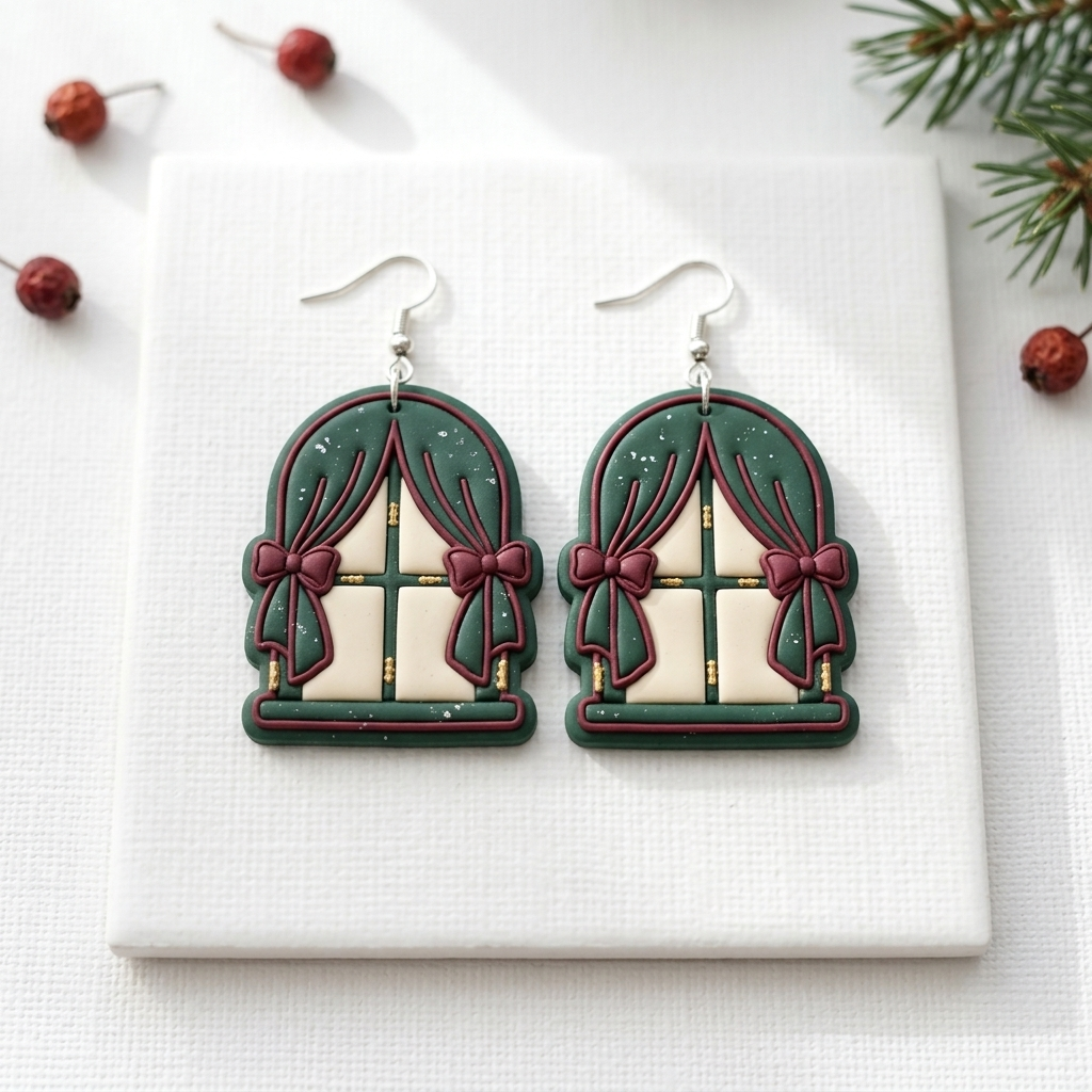 Christmas Windows Polymer Clay Cutter | Festive Earring Tool