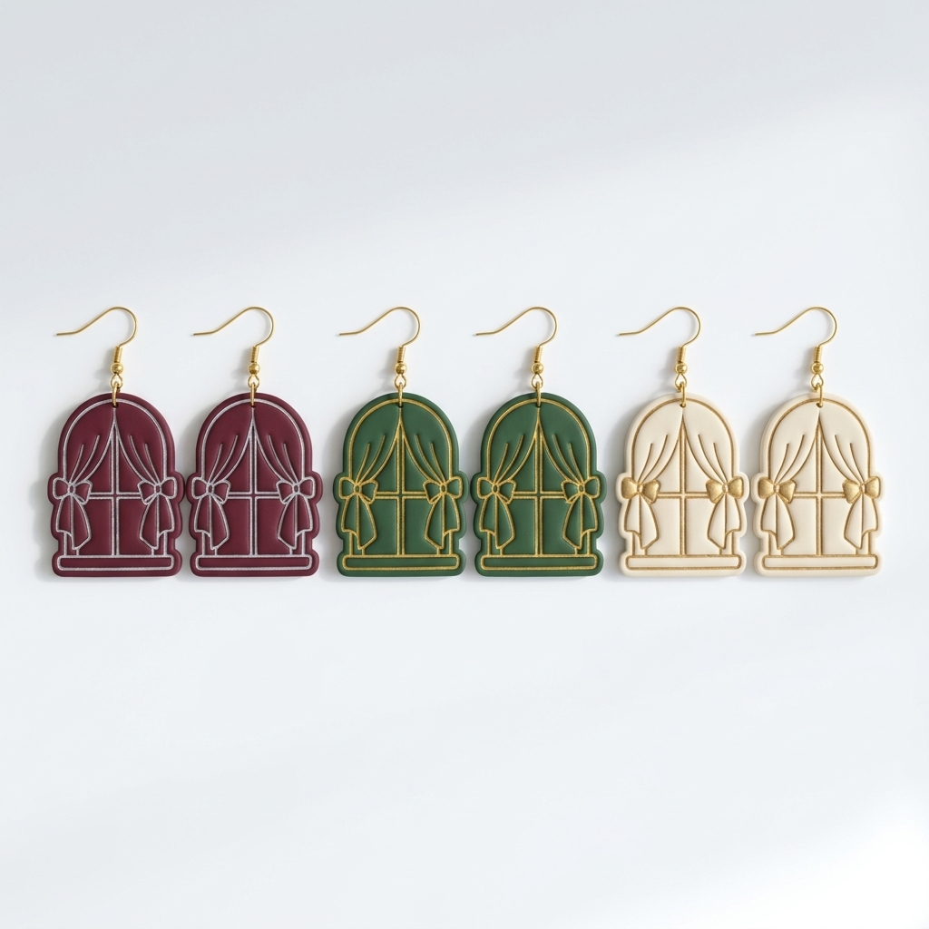 Christmas Windows Polymer Clay Cutter | Festive Earring Tool