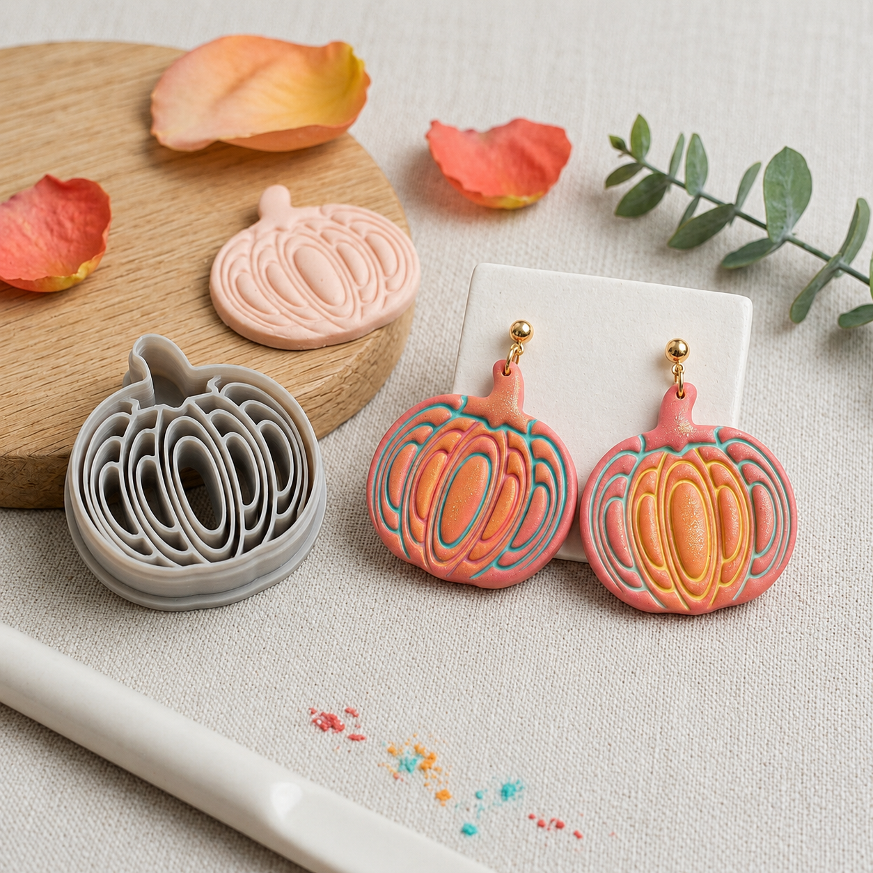Classic Pumpkin Polymer Clay Cutter | Halloween Autumn Earring Tool