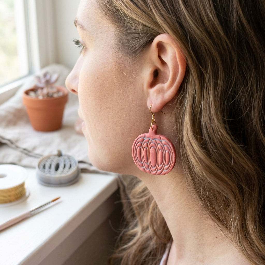 Classic Pumpkin Polymer Clay Cutter | Halloween Autumn Earring Tool