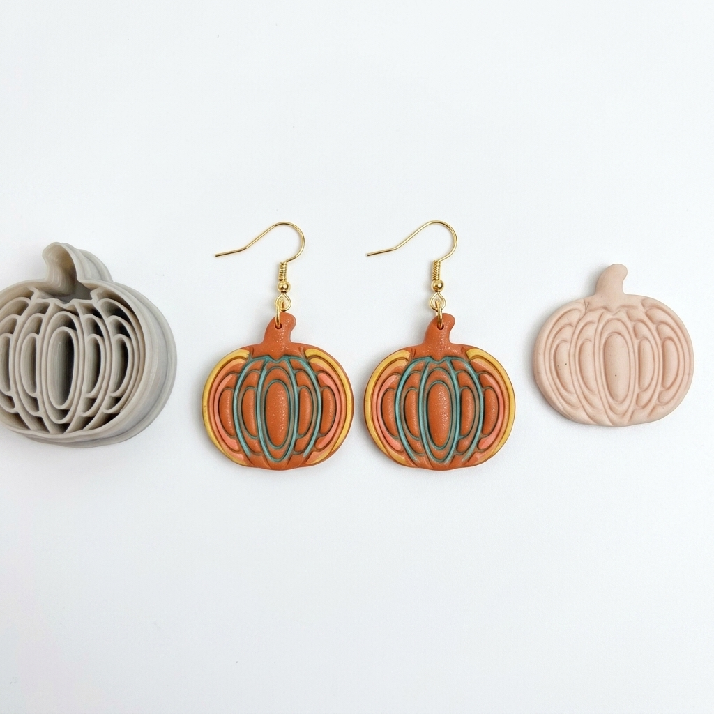 Classic Pumpkin Polymer Clay Cutter | Halloween Autumn Earring Tool