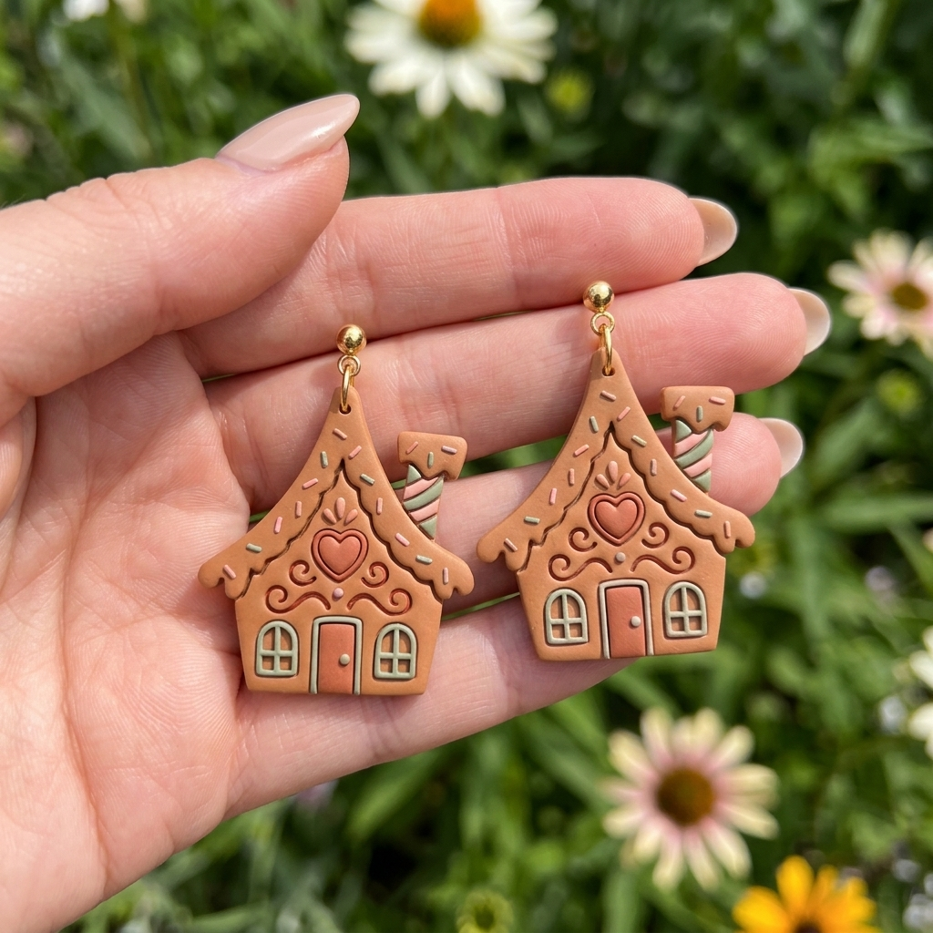 Cookie House Polymer Clay Cutter | Christmas Earring Tool
