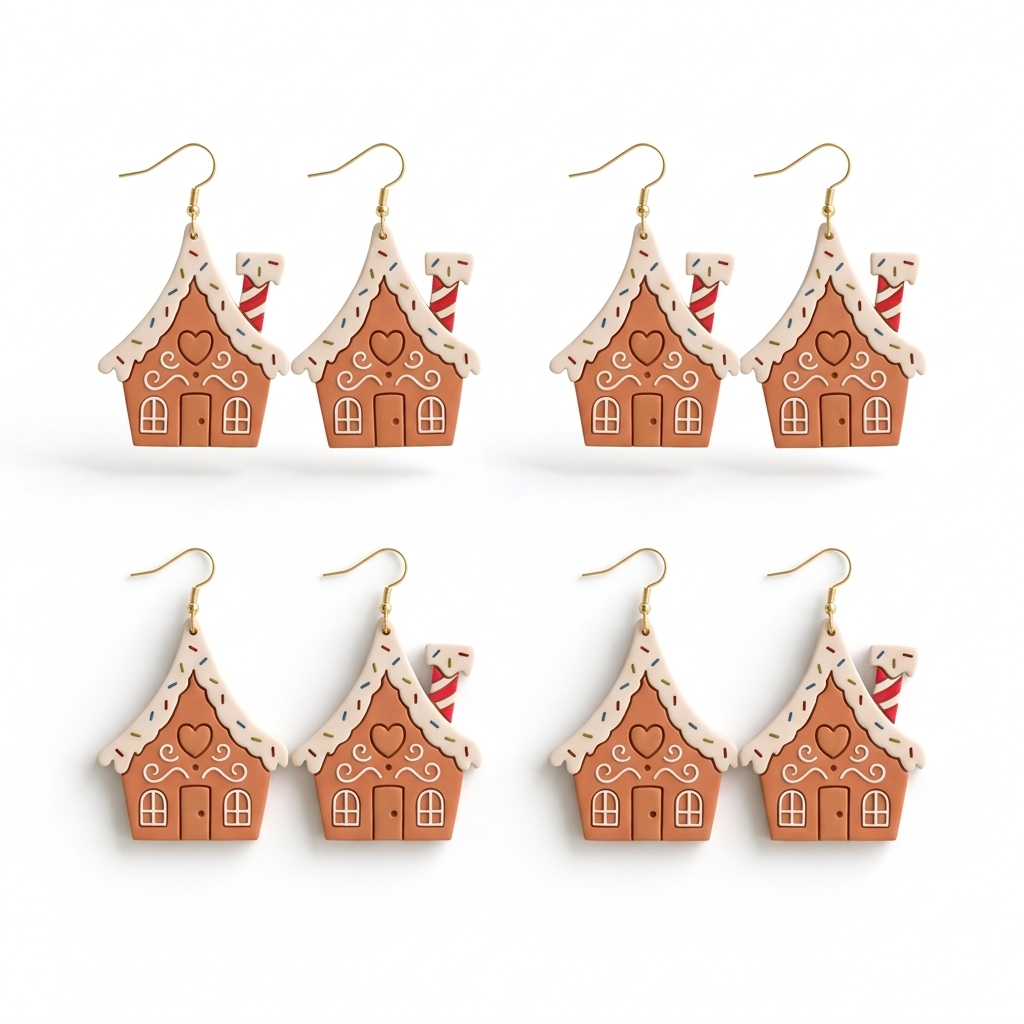Cookie House Polymer Clay Cutter | Christmas Earring Tool